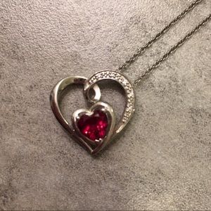 Ruby Heart Sterling Silver Necklace From Kay’s